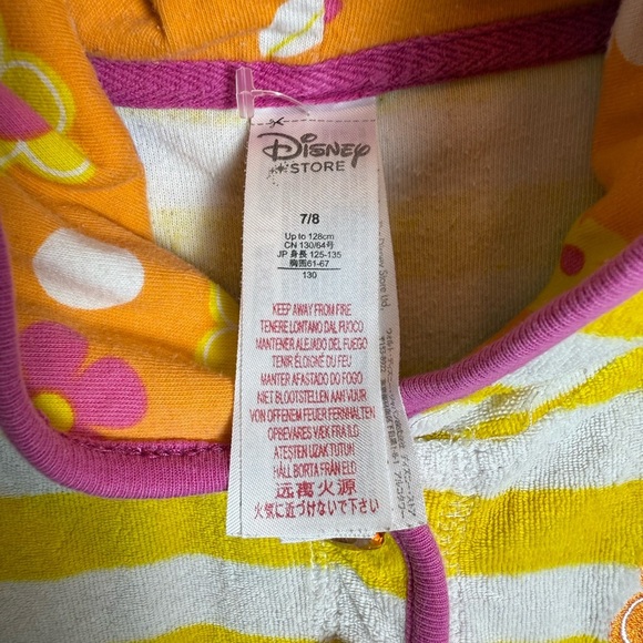 Disney Orange and Yellow Hooded Towel Dress/size 7-8 - Picture 5 of 7